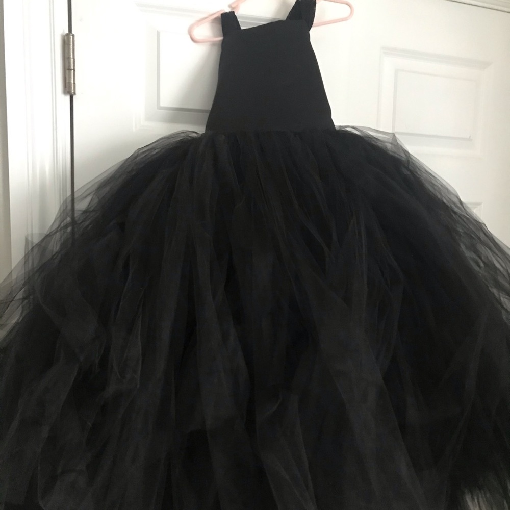 Little girls flower girl dress black